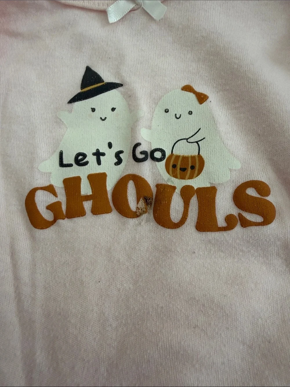 Girls Pink Halloween Pajama Set - Pumpkin & Ghosts Print